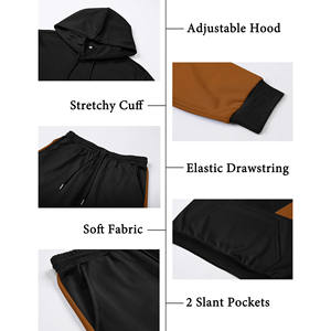 Conjunto de 2 Piezas de Sudadera con Capucha y Pantalones Deportivos Cortavientos para Hombre, 100% Algodón, Impresión de Logotipo Personalizada, Conjuntos Deportivos, Chándales Unisex - Product Image 5