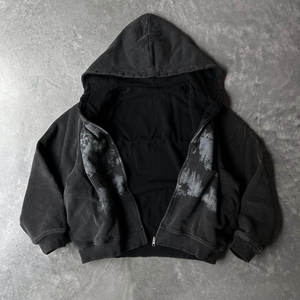 Sudaderas con Capucha de Felpa de Algodón de Primera Calidad, Personalizadas, Nuevas, con Serigrafía y Lavado Ácido, 500 GSM, con Cremallera - Product Image 3