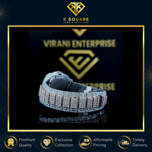 Montre de luxe de qualité supérieure, nouveau design, acier inoxydable, mouvement automatique à quartz, résistante à l'eau, avec diamants Moissanite - Product Image 3