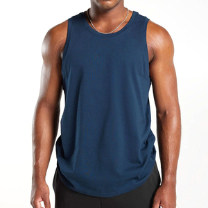 Qualité supérieure OEM Logo personnalisé Mode de haute qualité Blanc Noir Débardeur d'entraînement de musculation en coton pour hommes - Product Image 1