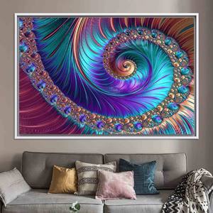 Impression sur toile abstraite moderne - Décoration murale contemporaine, toile encadrée blanche - Product Image 1