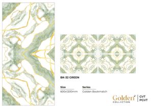 Carreaux vitrifiés brillants aspect marbre impérial doré 600x1200mm - Product Image 5