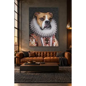 Impression sur toile Fida Queen Boxer avec col en dentelle - Product Image 1