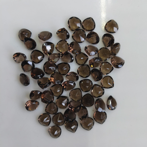 Cuarzo Ahumado Marrón Natural de 8MM en Forma de Corazón, Piedra Preciosa Suelta Personalizable de la Mejor Calidad para Joyería - Product Image 1