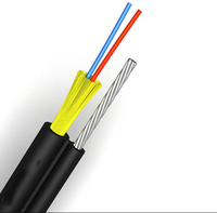 Cable de Fibra Óptica Plano FTTH de 1 Núcleo G652D, Cable Mini Fig8 de 2 Núcleos, Cable de Fibra Óptica con Hilo de Aramida de 0.9MM y Buffer Ajustado GJYC8H