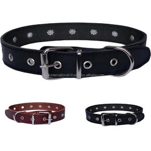 Accesorios personalizados para perros hechos a mano negro marrón cuero Premium banda para cejas diseño personalizado collar extra ancho para perros y Mascotas - Product Image 6
