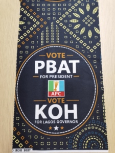 Tissu africain imprimé recto-verso 100 % polyester 110 g/m² à faible MOQ pour les fêtes <span class=keywords><strong>APC</strong></span> et l'élection présidentielle nigériane 2027 - Product Image 1