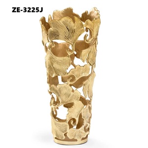 Hotel Style <b>Gold</b> Metal <b>Vase</b> Futuristic Custom Design Abstract Sculptural Metal <b>Vase</b> Avant-Garde Home Accent flower <b>vase</b> - Product Image 1