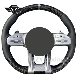 Volant en fibre de carbone personnalisé avec étiquette métallique adapté à <span class=keywords><strong>Mercedes</strong></span> <span class=keywords><strong>AMG</strong></span> C63 GT C43 C63 W221 S63 W205 W204 W213 - Product Image 1