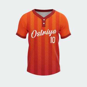Camiseta de Béisbol de Alta Calidad con Dos Botones, Manga Corta, Cuello en V, 100% Poliéster, Secado Rápido, Transpirable, Diseño Sólido, en Venta - Product Image 3