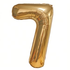Palloncino Numero 7 in Foil Dorato Champagne 1M per Decorazioni Festa - Product Image 2