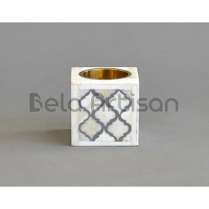 Brûleur d'encens d'été indien Bela Artisan fait à la main en résine de nacre d'os MOP encensoir bleu Bakhoor incrustation pour usage aromatique - Product Image 4