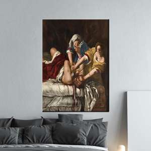 ภาพพิมพ์บนผ้าใบ "จูดิธ บาร็อค" กำลังหักศีรษะโฮโลเฟอร์เนส - ของตกแต่งผนังแบบคลาสสิก ห่อหุ้มอย่างดี - Product Image 1