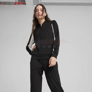 Survêtement pour femmes à la mode en polyester avec panneau de contraste et survêtement en polyester pour femmes à coupe ajustée - Product Image 5