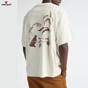 2025 Top Trending Custom Streetwear Tee Cotton Acid Wash T Shirt Oversized Screen Print Camisetas de manga corta para hombres - Product Image 3