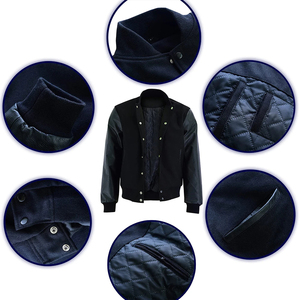 Nueva moda 2025 Street Style bordado botón Color-blocked Varsity chaquetas para hombres - Product Image 4