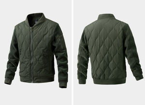 Chaqueta Casual de Invierno para Hombre, de Tela de Lona, Cálida, Cortavientos, con Cierre de Cremallera, Cuello Alto, Holgada y Moderna, de Poliéster/Nailon - Product Image 6