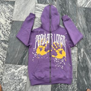 Sweat à capuche à fermeture éclair imprimé de logo personnalisé lourd 100% coton brodé pour la conception d'impression bouffante avec fermeture éclair - Product Image 1