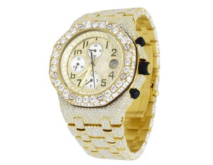 Reloj de diamantes de moissanita de acero inoxidable para hombre, joyería de Hip Hop de lujo personalizada totalmente helada, venta al por mayor de alta calidad - Product Image 4