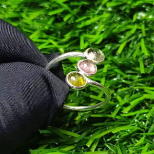 Anillo fino de Plata de Ley 925, 1,40 gramos, piedras preciosas de turmalina múltiple Natural, ajuste de bisel de rodio para regalo de aniversario de fiesta - Product Image 5