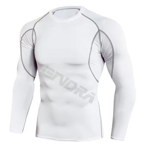 สเวตเชิ้ตออกกำลังกายแขนยาวแบบถักสำหรับผู้ชายเสื้อแรชการ์ดแบบแห้งเร็วระบายอากาศพิมพ์ลาย - Product Image 4