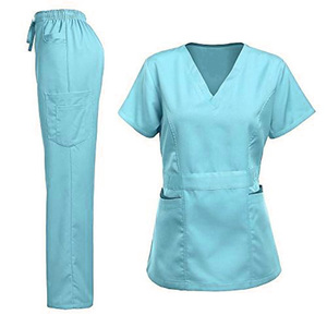 Haute qualité femmes gommage médical ensemble hôpital gommages soins de santé gommage hauts et pantalons uniformes médicaux pour infirmières et médecins - Product Image 2