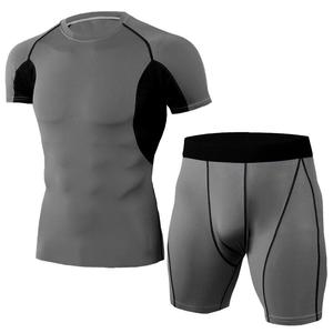 Combinaison de sport de Compression pour homme, ensemble de survêtement de sport à manches courtes, 2 pièces - Product Image 6