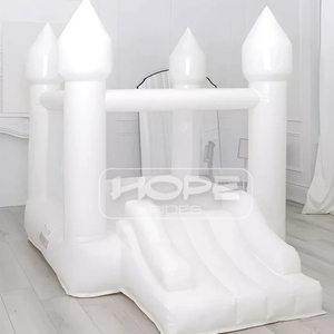 Thương mại PVC sự kiện bên thuê trẻ em bouncy lâu đài Inflatable Mini Bouncer Toddler Trắng nhà bị trả lại 8x8 với Slide - Product Image 1