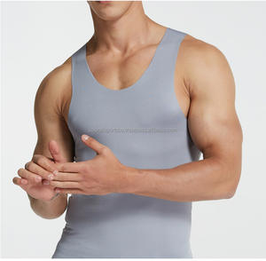 Débardeur en coton et polyester pour hommes, vêtements de sport, coupe musclée, t-shirt ajusté sans manches - Product Image 5