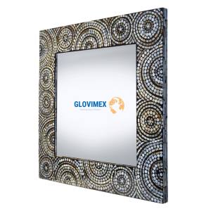 Nueva Actualización de estilo Natural Vietrustic, adorno de pared de espejo de concha de Capiz para decoración de dormitorio, artículo para el hogar actualizado - Product Image 1