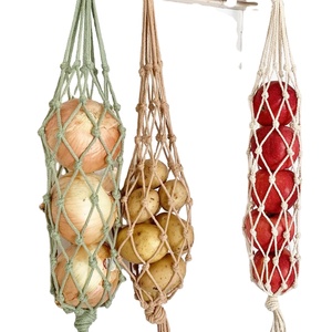 Bolsa de macramé hecha a mano para frutas y verduras, de la mejor colección ecológica, 100% algodón orgánico. Bolsa de macramé hecha a mano. - Product Image 1