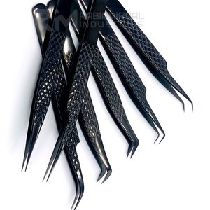 RMI Pince à cils à pointe en fibre de logo personnalisé Marque privée Pince à cils Pointe en fibre de plasma noire Outil de maquillage de beauté - Product Image 4