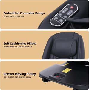 Fauteuil de massage électrique pliable en cuir avec fonction de massage complet du corps en apesanteur et fonction musicale - Utilisation luxueuse à domicile/au bureau - Product Image 6