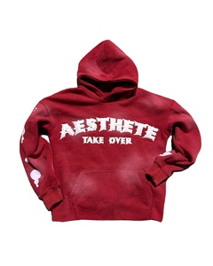 Men's Heavy Weight 100% Organic Cotton Vintage <b>Thermal</b> <b>Hoodie</b> Acid Washed Pullover Embroidered Distressed Fleece Winter - Product Image 1