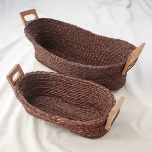 High Quality Premium Rattan <b>Bread</b> <b>Basket</b> with Jute Lid Elegant Rectangle Shape for Home Kitchen or Bakery Use Wholesale - Product Image 4