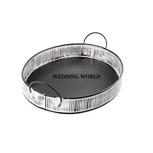 <b>Black</b> Powder Coated Galvanized <b>Serving</b> <b>Tray</b> Rectangle Shape Handmade Hot Selling Designer Luxury Wholesale Metal <b>Serving</b> <b>Tray</b> - Product Image 2