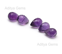 Améthyste naturelle gouttes à facettes haut/côté perceuse forme violette Loupe propre pierres semi-précieuses gouttes pierres en vrac prix de gros Jaipur