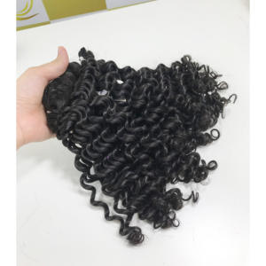 Super Double Trame Cheveux 26 ''Cuticules Alignés Vietnamien Lace Front Perruques Extensions de Cheveux Humains Bruts Bundle Water Curl Frontal HD - Product Image 4