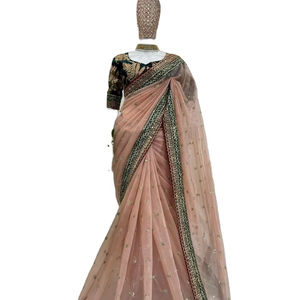 Sari en viscose à prix d'usine très demandé, look moderne, collections 2024, brodé multicolore, grossiste - Product Image 1