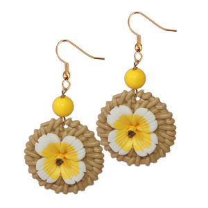 PENDIENTES DE RATÁN DE CALIDAD TEJIDOS TRADICIONALES HECHOS A MANO MATERIAL PENDIENTES ECOLÓGICOS PARA MUJERES Y NIÑAS - Product Image 4