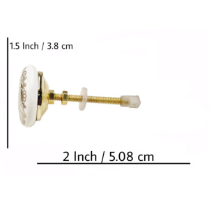 Moroccan Gold Work Flower Ceramic Knobs Hexagon Drawer Cabinet Handle Pulls for Kitchen <b>Wardrobe</b> Dresser Bedroom-Industrial - Product Image 5