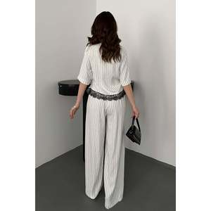 <b>White</b> Striped Lace <b>Set</b> - <b>White</b> - Product Image 5