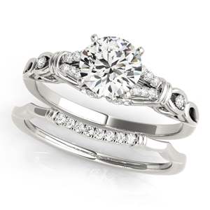 Round Cut Diamond <b>Unique</b> Style Bridal Set Wedding Ring <b>For</b> <b>Her</b>/Women - Product Image 3