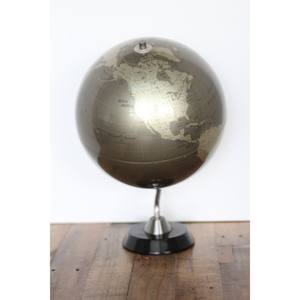 Replogle Vintage Diamond Marquise Globe Metallic Gold Sheen Work Map Hardware de acero inoxidable Black Metal Base Spining 12 - Product Image 3
