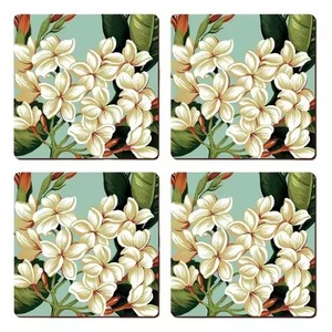 Lot de 4 sous-verres en bois de forme carrée parfaits pour la décoration de table - Product Image 5