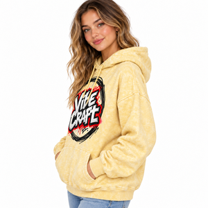 Low Price <b>Women</b> Acid Wash <b>Hoodies</b> 2027 New Arrival Custom Design Breathable <b>Long</b> Sleeve Vintage Oversized Casual Pullover Hoodie - Product Image 3