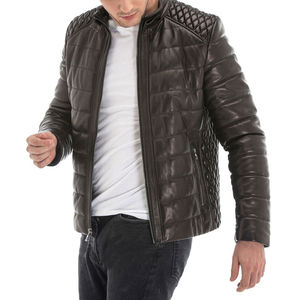 Ventes flash - Vestes en cuir confortables pour hommes, coupe ajustée, style tendance, toile imperméable, écologique, style urbain, personnalisable à l'avant - Product Image 4