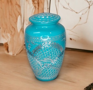 โกศใส่เถ้ากระดูกชายโกศสลักด้วยเงินสีน้ำเงินสำหรับผู้ใหญ่โกศตกแต่ง - Product Image 6