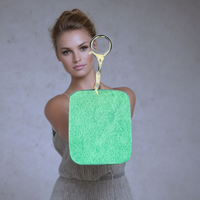 Porte-clés artisanal de qualité supérieure vert rose perlé carré métal PVC Design belle couleur pour personnaliser les clés de noël