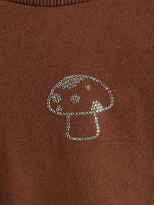 Sweat-shirt à col rond en polaire de qualité supérieure pour homme avec impression personnalisée intégrale en strass, style streetwear, logo frontal, toutes les couleurs en vente - Product Image 6